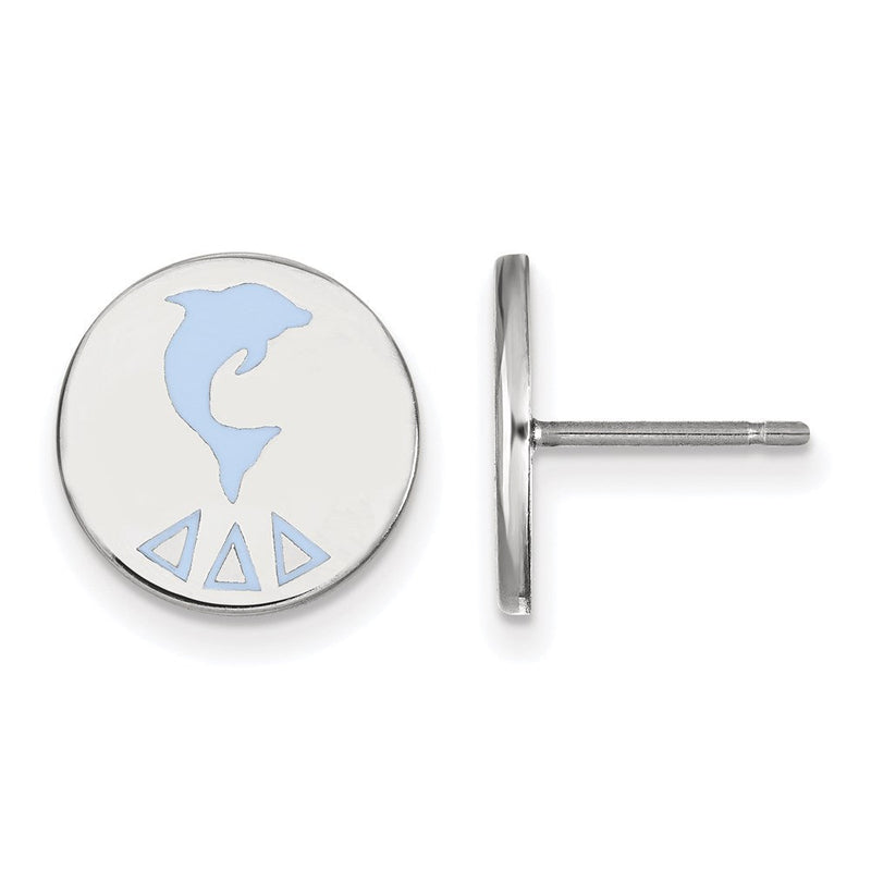 Sterlingsilber Rhodiniert Logoart Delta Sorority Symbol Farbe Emaille Ohrstecker