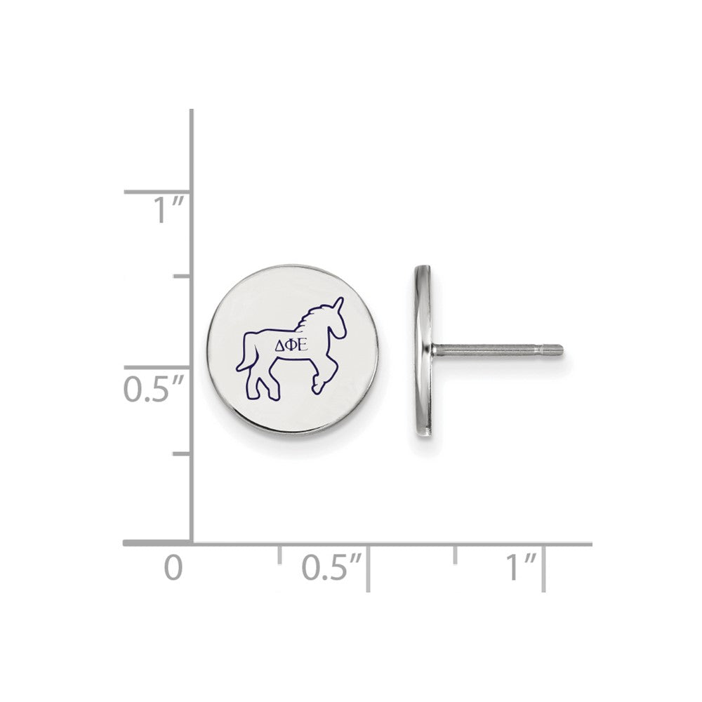 Sterlingsilber Rhodiniert Logoart Delta Phi Epsilon Sorority Symbol Farbe Emaille Ohrstecker