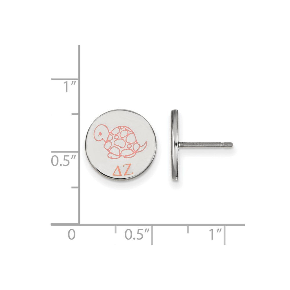 Sterlingsilber Rhodiniert Logoart Delta Zeta Sorority Symbol Farbe Emaille Ohrstecker