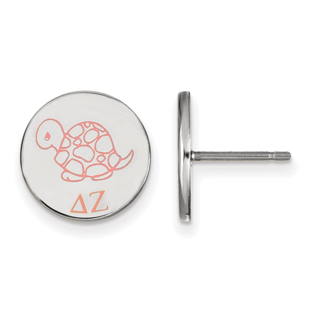 Sterlingsilber Rhodiniert Logoart Delta Zeta Sorority Symbol Farbe Emaille Ohrstecker