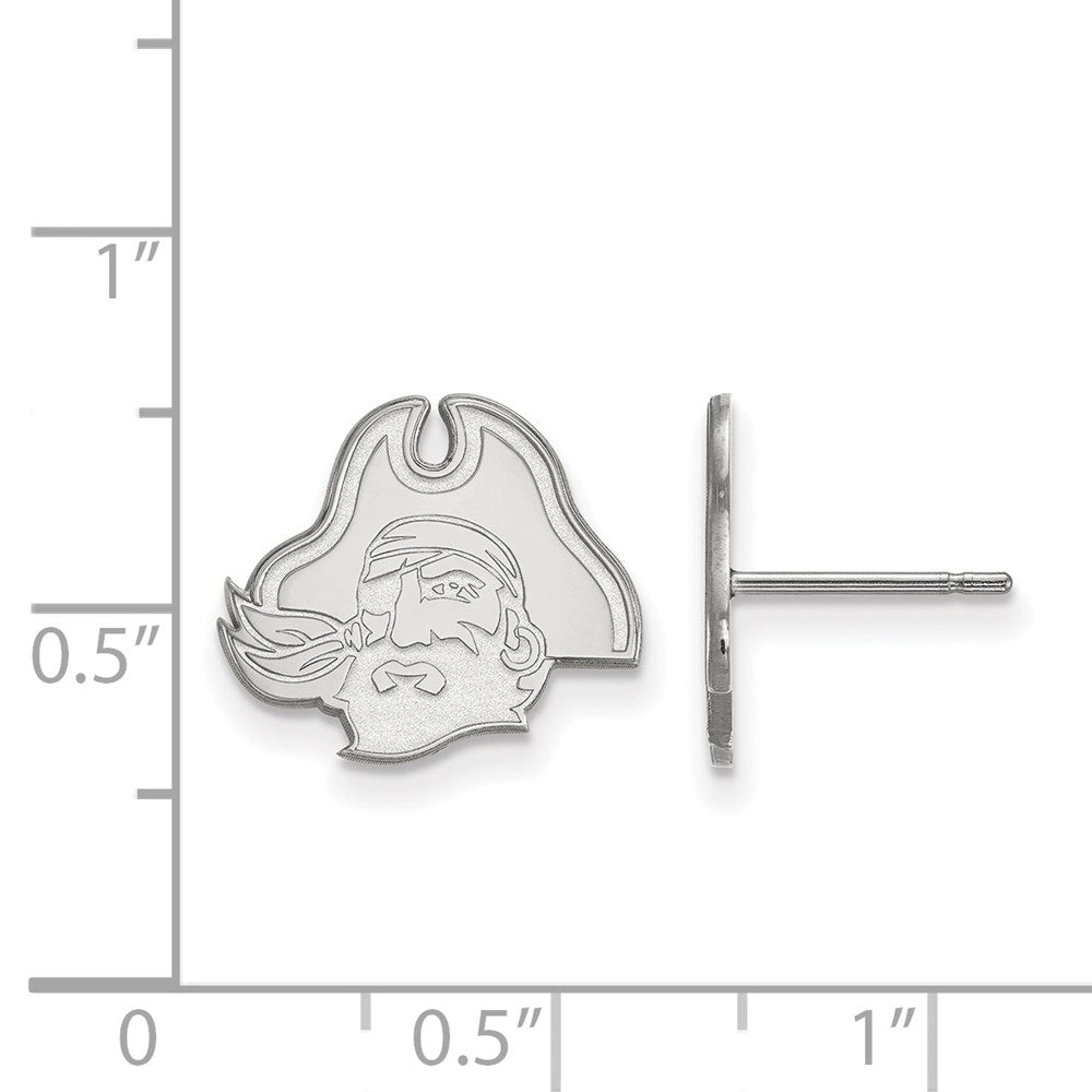 Sterlingsilber Rhodiniert Logoart Ost Carolina University Pirat Klein Ohrstecker