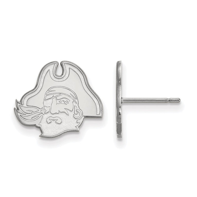 14K Weißgold Logoart Ost Carolina University Pirat Klein Ohrstecker