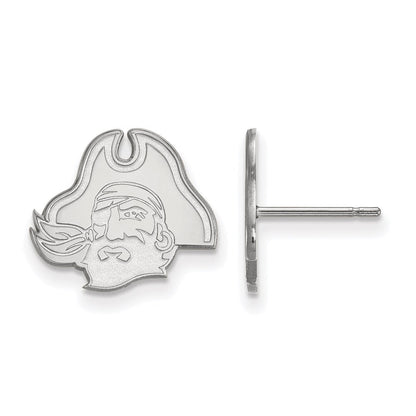 Sterlingsilber Rhodiniert Logoart Ost Carolina University Pirat Klein Ohrstecker