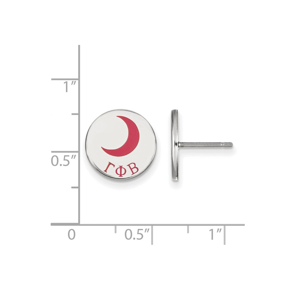 Sterlingsilber Rhodiniert Logoart Gamma Phi Beta Sorority Symbol Farbe Emaille Ohrstecker