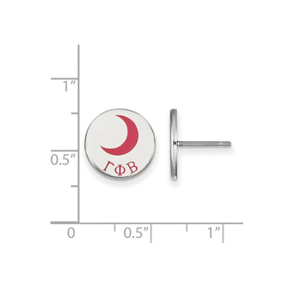 Sterlingsilber Rhodiniert Logoart Gamma Phi Beta Sorority Symbol Farbe Emaille Ohrstecker