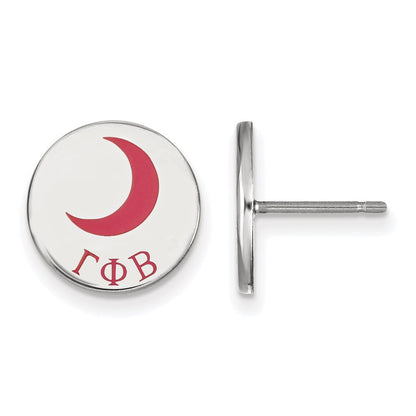Sterlingsilber Rhodiniert Logoart Gamma Phi Beta Sorority Symbol Farbe Emaille Ohrstecker