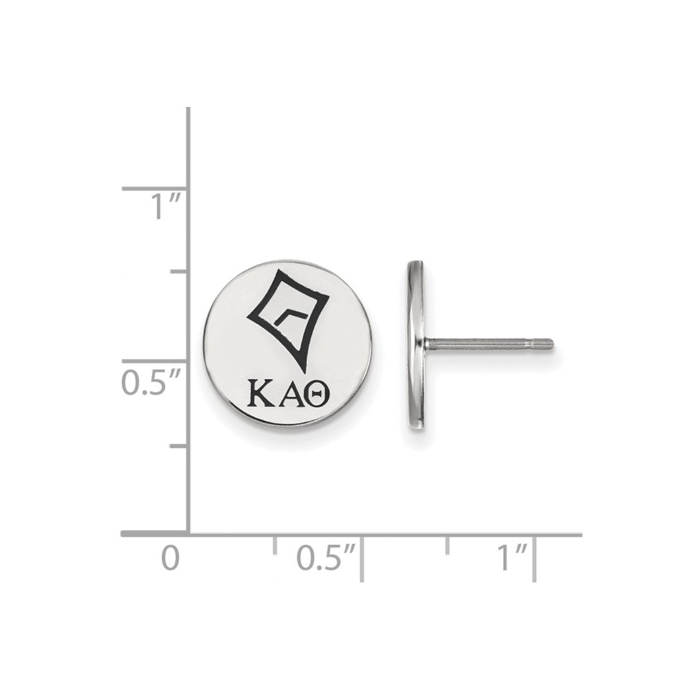 Sterlingsilber Rhodiniert Logoart Kappa Alpha Theta Sorority Symbol Farbe Emaille Ohrstecker