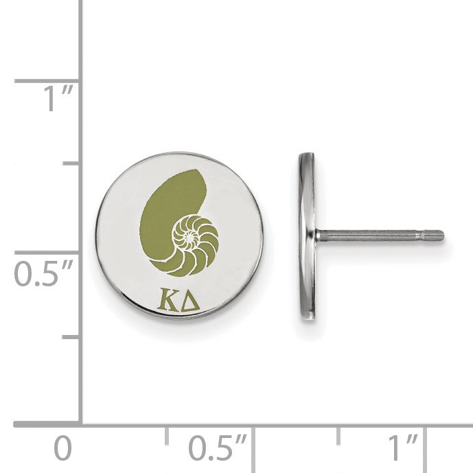 Sterlingsilber Rhodiniert Logoart Kappa Delta Sorority Symbol Farbe Emaille Ohrstecker