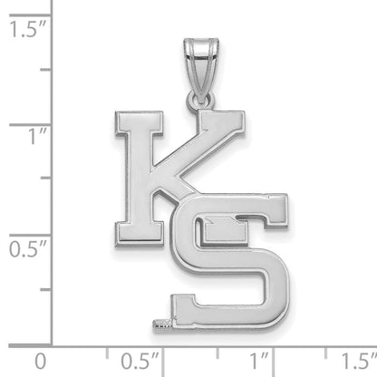 Sterlingsilber Rhodiniert Logoart Kansas State University K S Extra Groß Anhänger