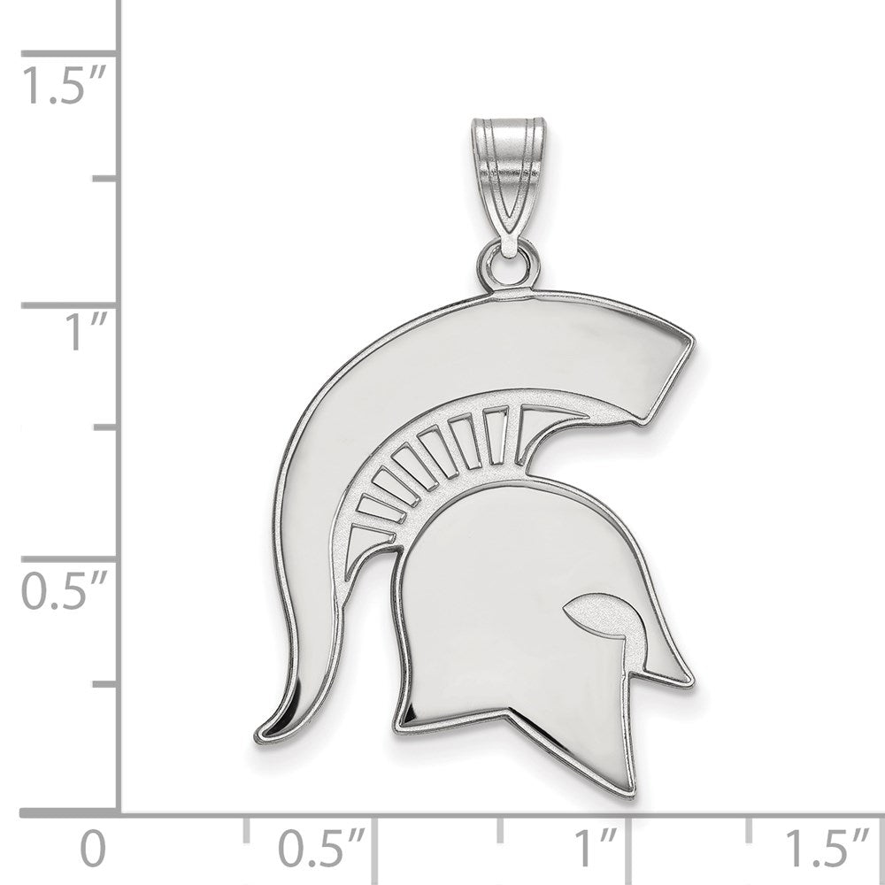 10K Weißgold Logoart Michigan State University Spartan Extra Groß Anhänger
