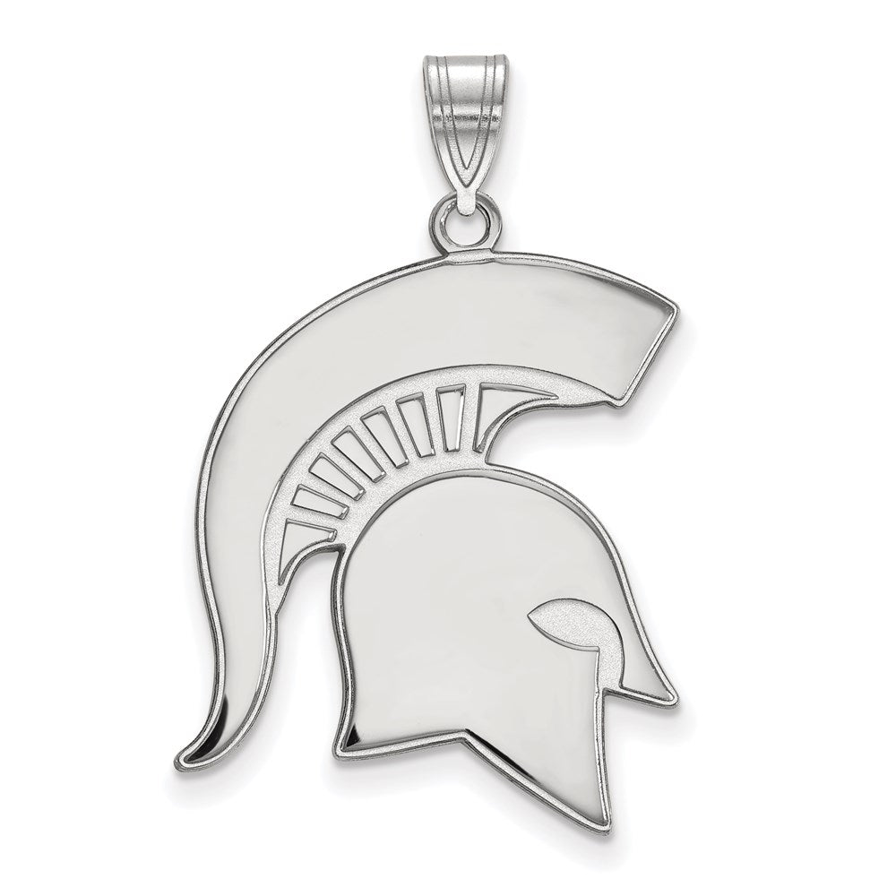Sterlingsilber Rhodiniert Logoart Michigan State University Spartan Extra Groß Anhänger
