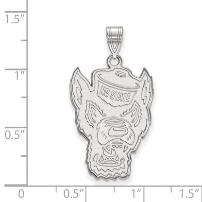 Sterlingsilber Rhodiniert Logoart North Carolina State University Wolf Extra Groß Anhänger