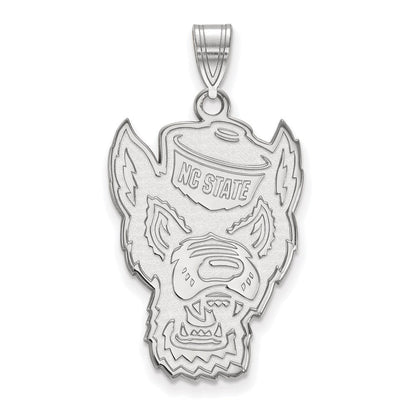 Sterlingsilber Rhodiniert Logoart North Carolina State University Wolf Extra Groß Anhänger