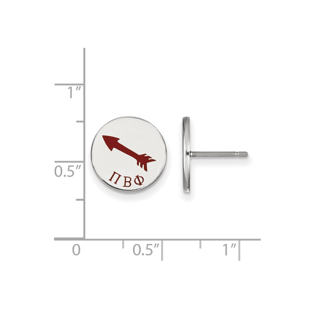 Sterlingsilber Rhodiniert Logoart Pi Beta Phi Sorority Symbol Farbe Emaille Ohrstecker