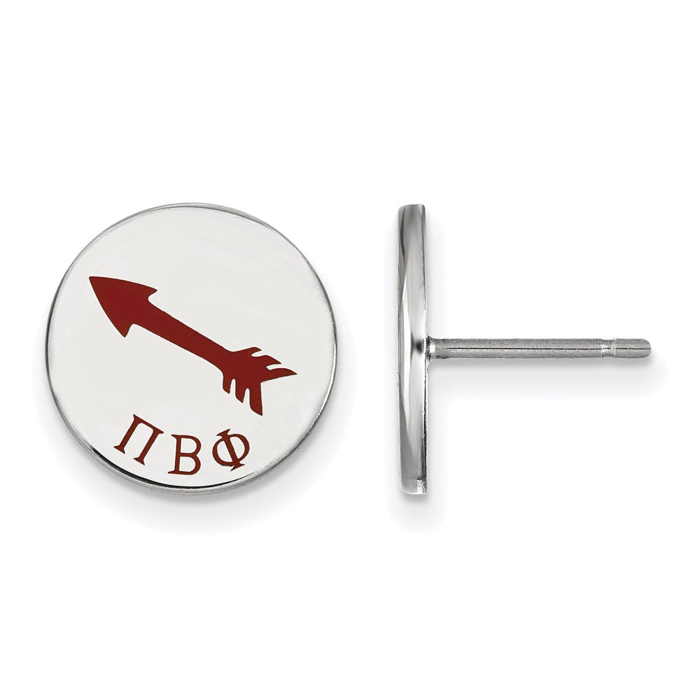 Sterlingsilber Rhodiniert Logoart Pi Beta Phi Sorority Symbol Farbe Emaille Ohrstecker