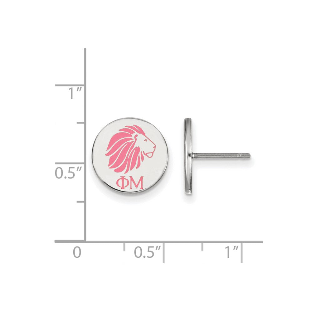 Sterlingsilber Rhodiniert Logoart Phi Mu Sorority Symbol Farbe Emaille Ohrstecker