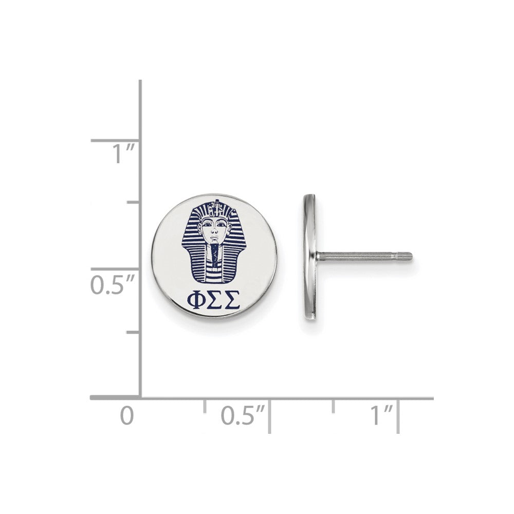 Sterlingsilber Rhodiniert Logoart Phi Sigma Sorority Symbol Farbe Emaille Ohrstecker