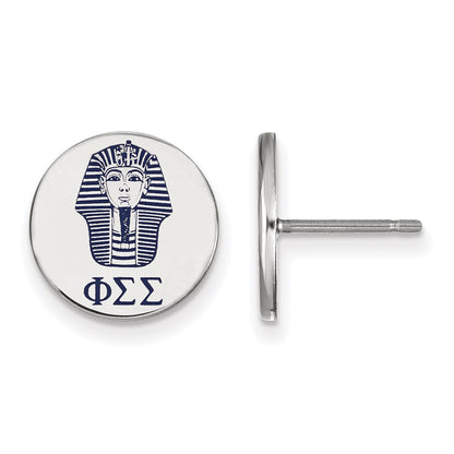 Sterlingsilber Rhodiniert Logoart Phi Sigma Sorority Symbol Farbe Emaille Ohrstecker