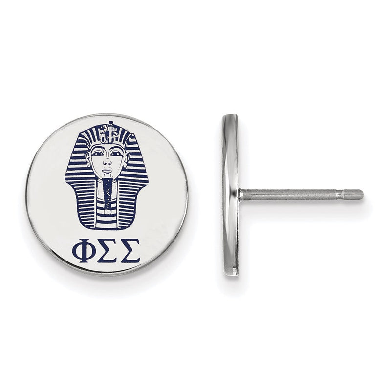 Sterlingsilber Rhodiniert Logoart Phi Sigma Sorority Symbol Farbe Emaille Ohrstecker