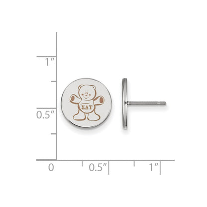 Sterlingsilber Rhodiniert Logoart Sigma Delta Tau Sorority Symbol Farbe Emaille Ohrstecker