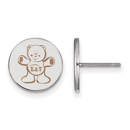 Sterlingsilber Rhodiniert Logoart Sigma Delta Tau Sorority Symbol Farbe Emaille Ohrstecker