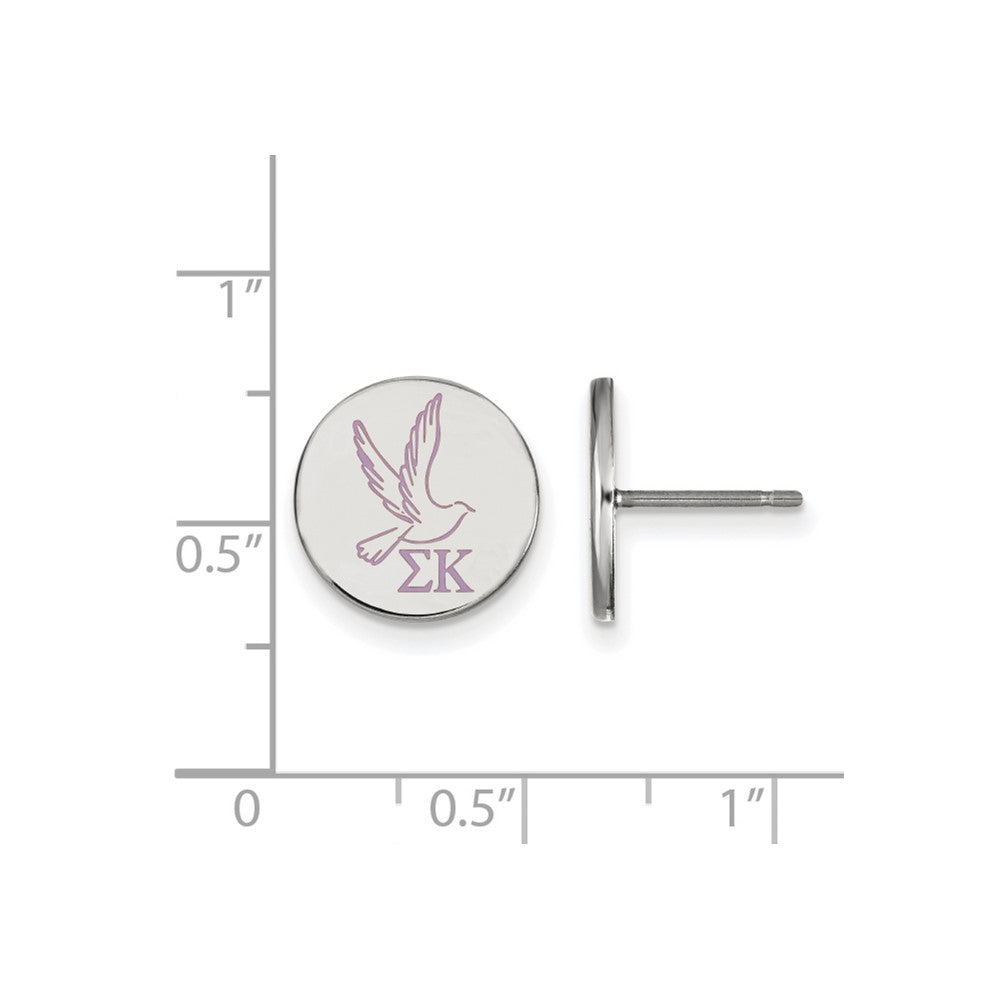 Sterlingsilber Rhodiniert Logoart Sigma Kappa Sorority Symbol Farbe Emaille Ohrstecker