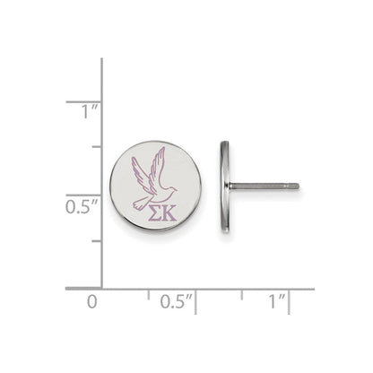 Sterlingsilber Rhodiniert Logoart Sigma Kappa Sorority Symbol Farbe Emaille Ohrstecker