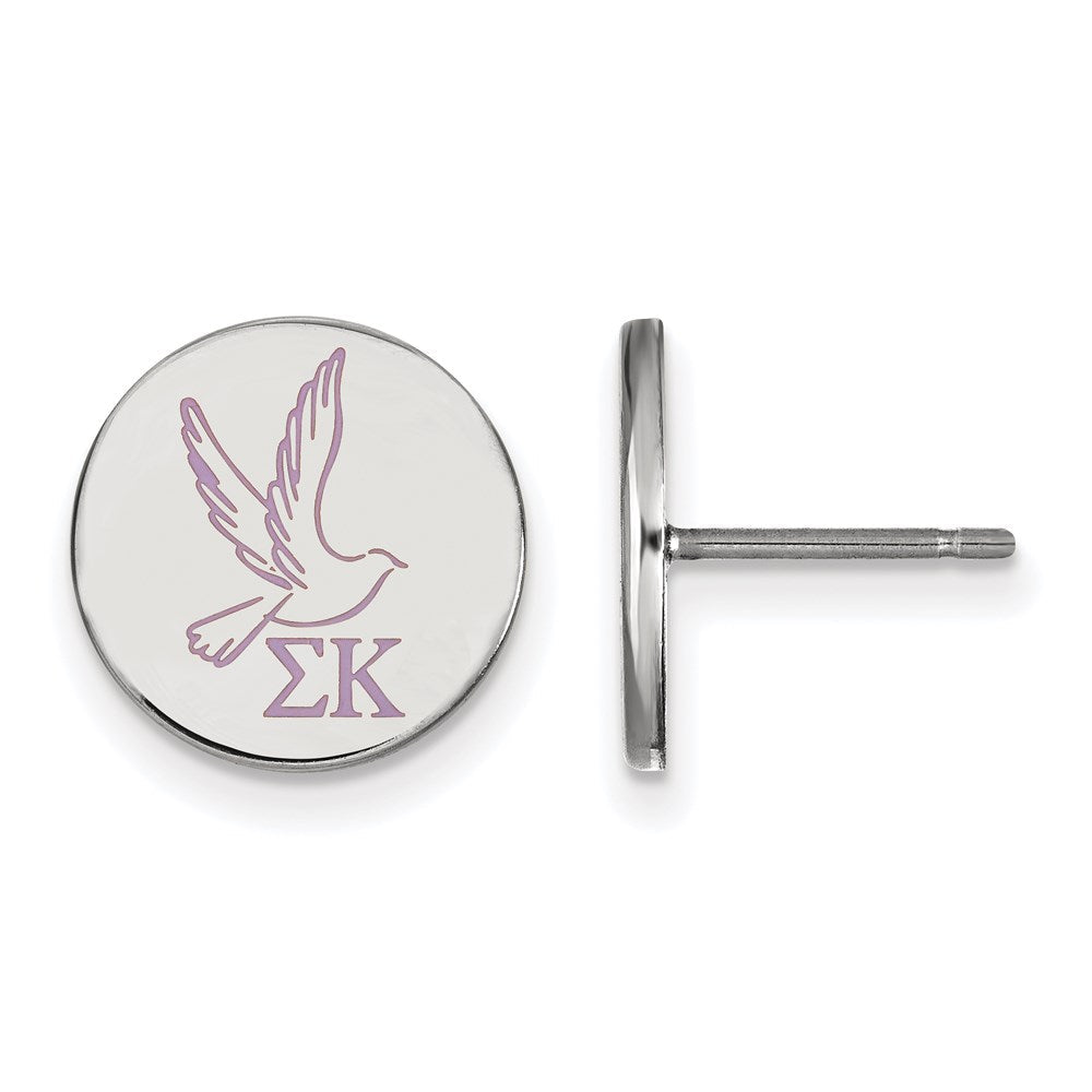Sterlingsilber Rhodiniert Logoart Sigma Kappa Sorority Symbol Farbe Emaille Ohrstecker