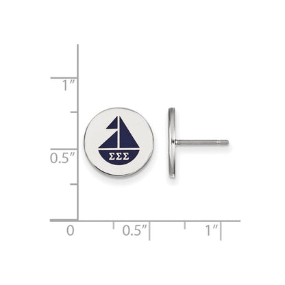 Sterlingsilber Rhodiniert Logoart Sigma Sorority Symbol Farbe Emaille Ohrstecker