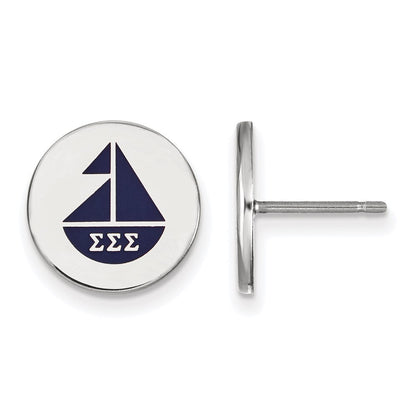Sterlingsilber Rhodiniert Logoart Sigma Sorority Symbol Farbe Emaille Ohrstecker
