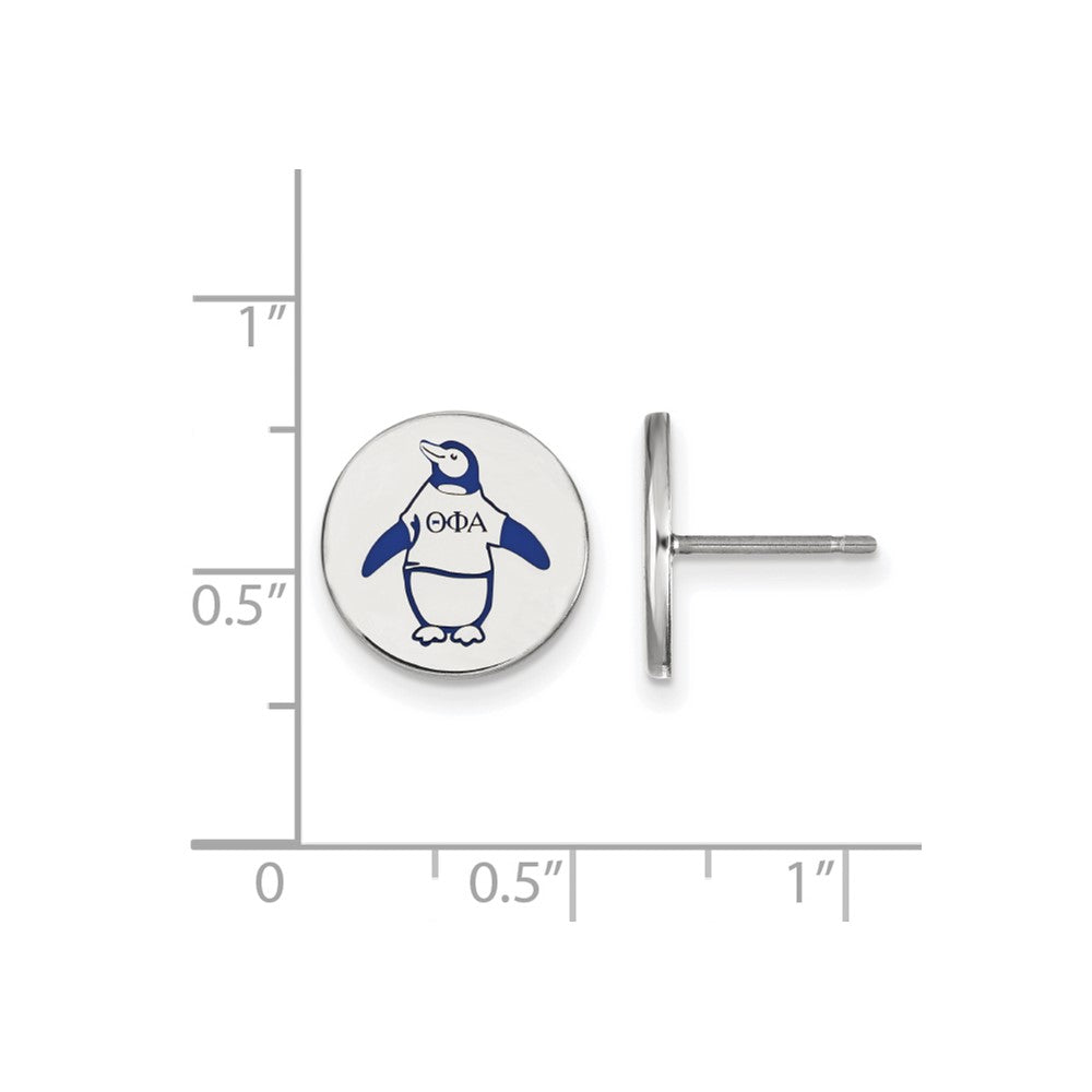 Sterlingsilber Rhodiniert Logoart Theta Phi Alpha Sorority Symbol Farbe Emaille Ohrstecker