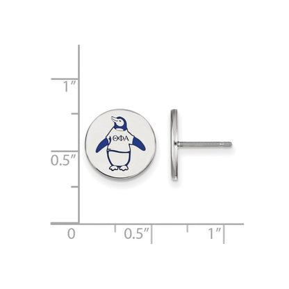 Sterlingsilber Rhodiniert Logoart Theta Phi Alpha Sorority Symbol Farbe Emaille Ohrstecker