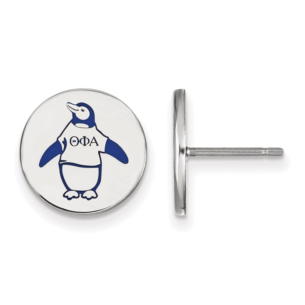 Sterlingsilber Rhodiniert Logoart Theta Phi Alpha Sorority Symbol Farbe Emaille Ohrstecker