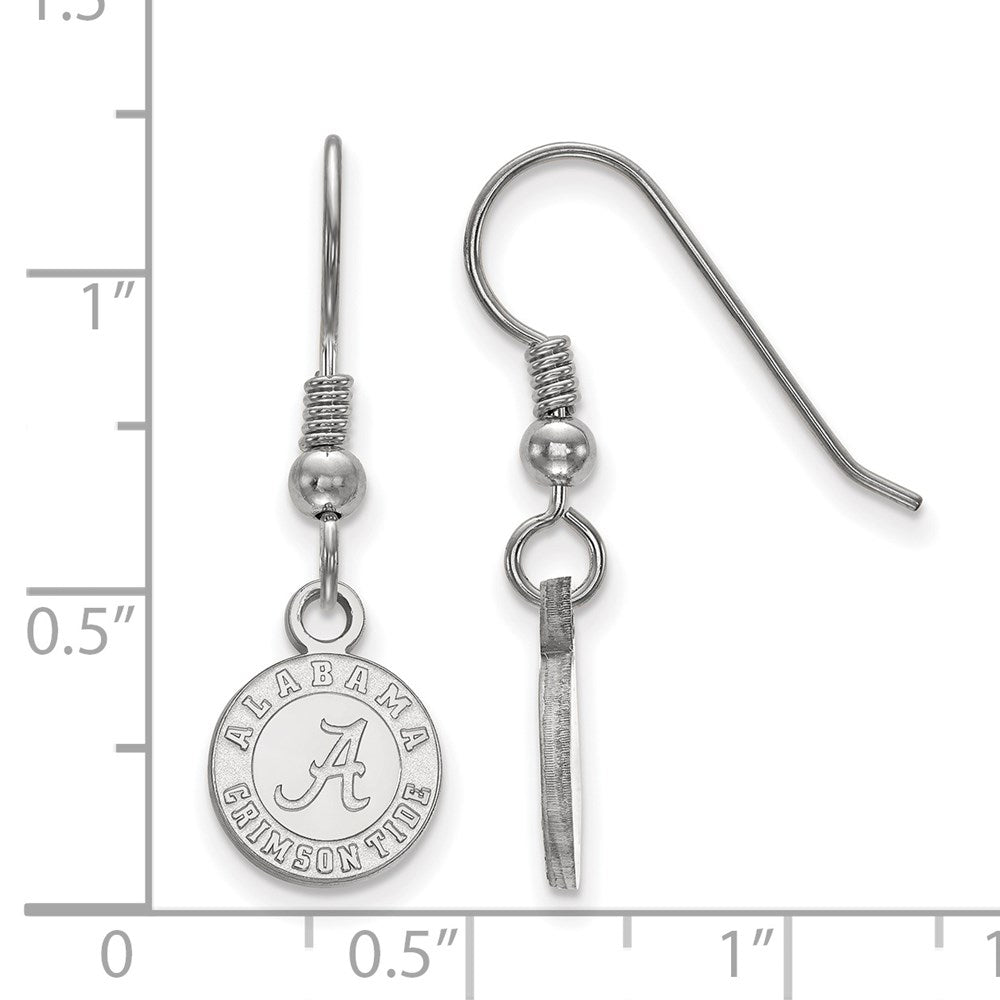 Sterlingsilber Rhodiniert Logoart University Of Alabama Crimson Tide Extra Klein Hängend Draht Ohrringe