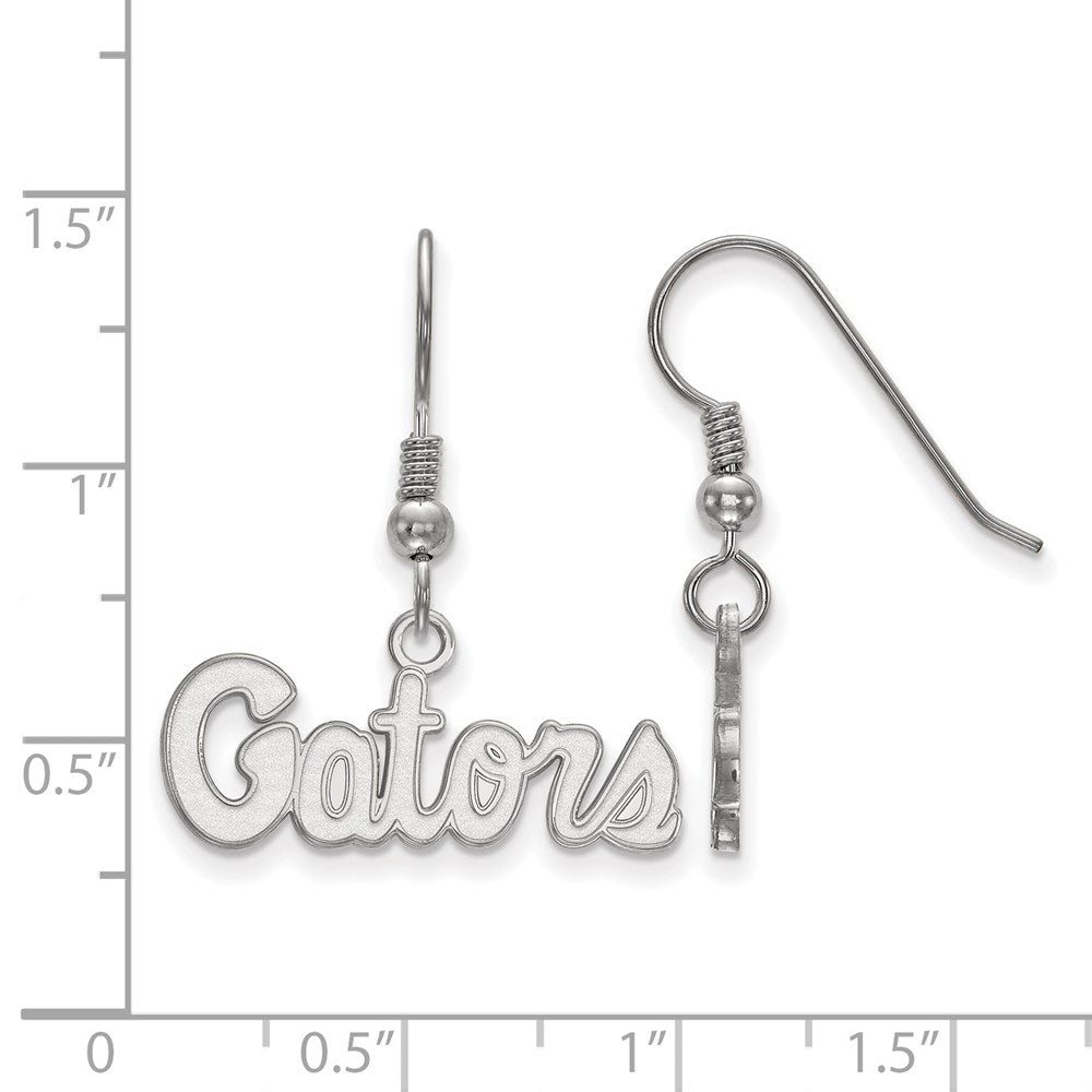 Sterlingsilber Rhodiniert Logoart University Of Florida Gators Schreibschrift Extra Klein Hängend Draht Ohrringe