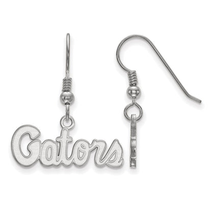 Sterlingsilber Rhodiniert Logoart University Of Florida Gators Schreibschrift Extra Klein Hängend Draht Ohrringe