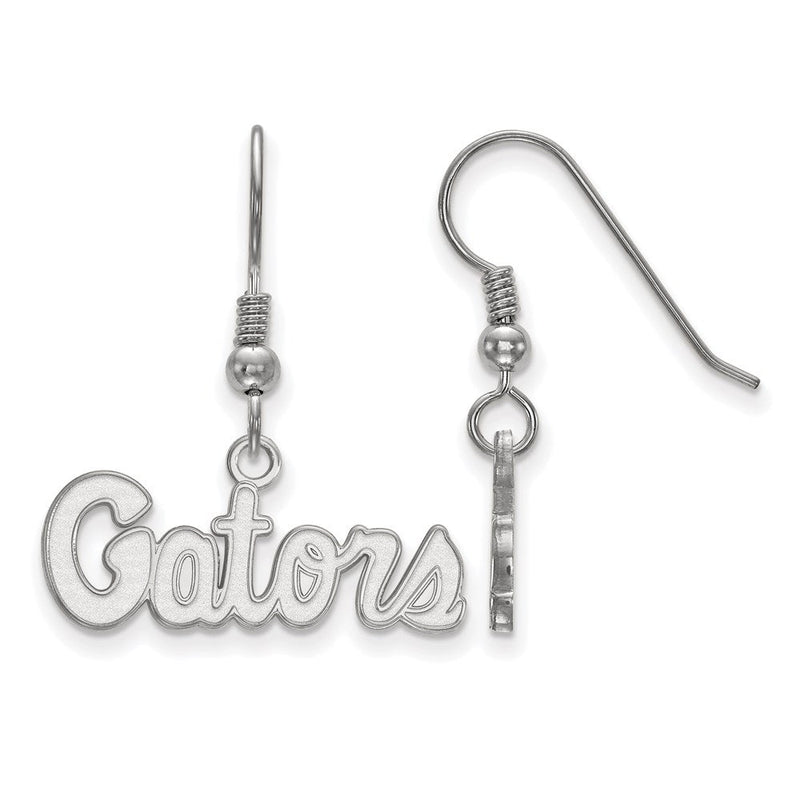 Sterlingsilber Rhodiniert Logoart University Of Florida Gators Schreibschrift Extra Klein Hängend Draht Ohrringe