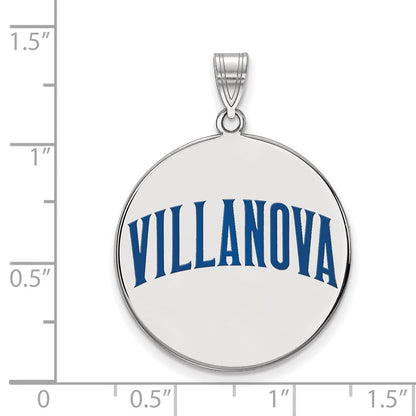 Sterlingsilber Rhodiniert Logoart Villanova University Extra Groß Emailliert Plättchen Anhänger