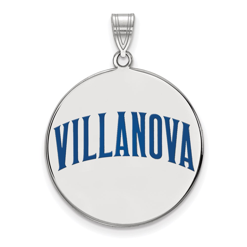 Sterlingsilber Rhodiniert Logoart Villanova University Extra Groß Emailliert Plättchen Anhänger