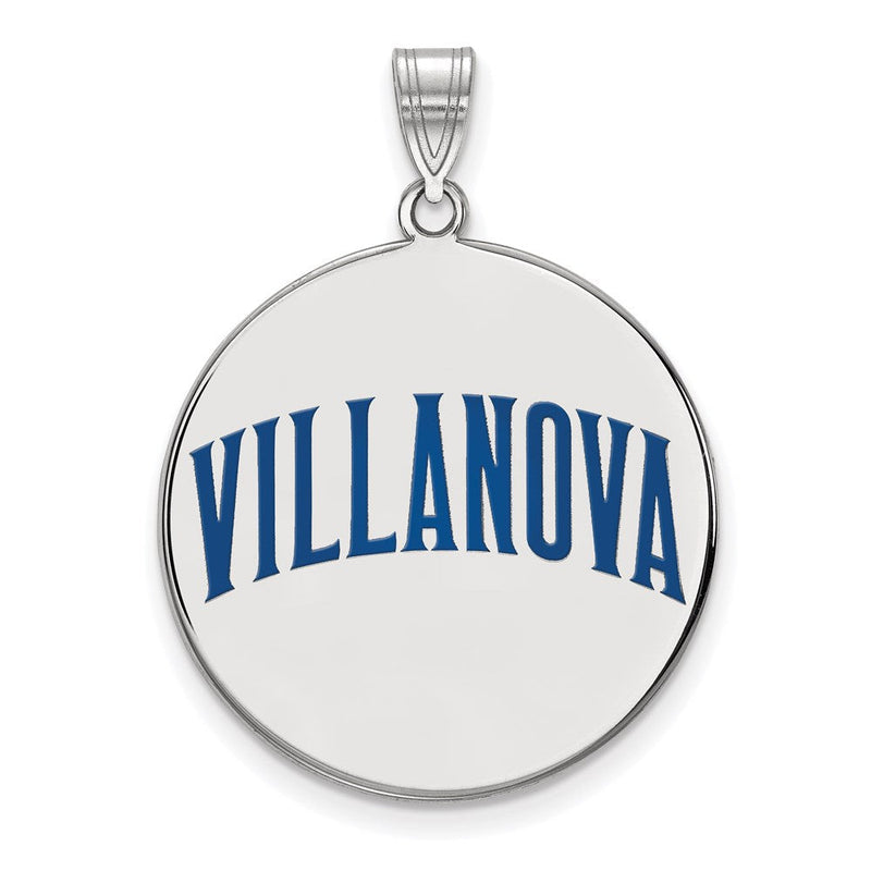 Sterlingsilber Rhodiniert Logoart Villanova University Extra Groß Emailliert Plättchen Anhänger