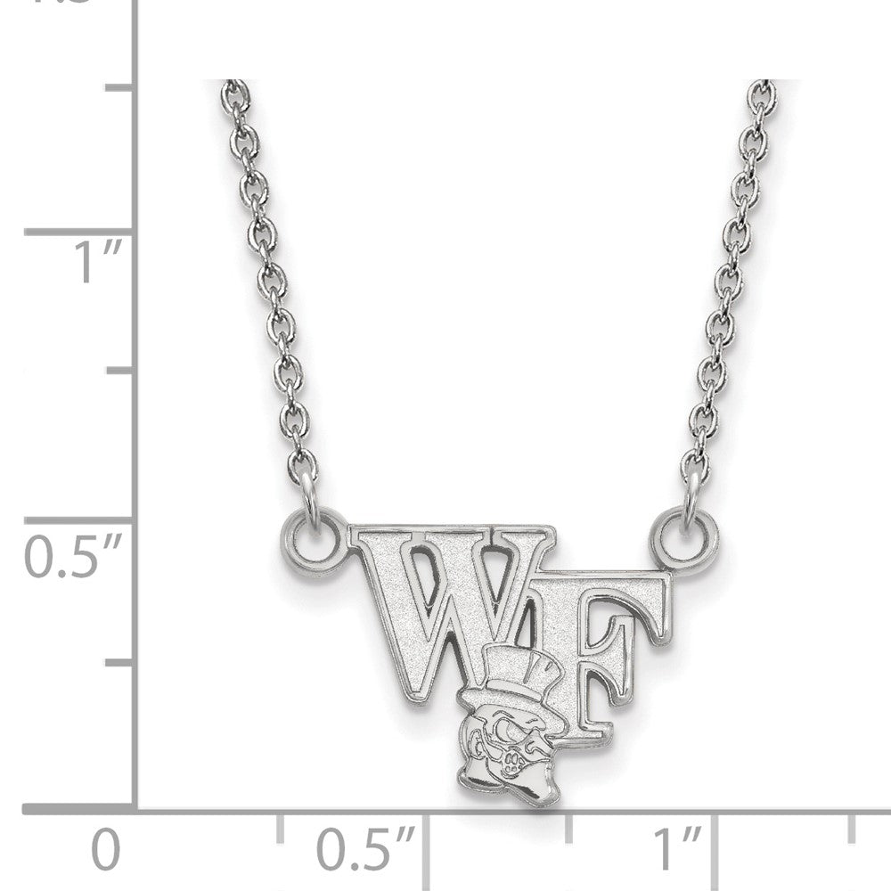 10K Weißgold Logoart Wake Forest University W F Deacon Klein Anhänger 18 Zoll Halskette