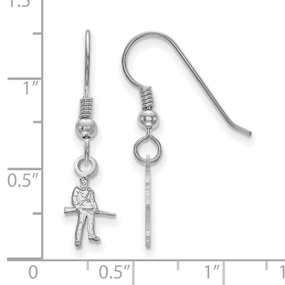 Sterlingsilber Rhodiniert Logoart West Virginia University Mountaineer Extra Klein Hängend Draht Ohrringe