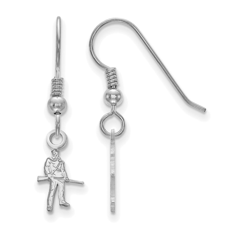 Sterlingsilber Rhodiniert Logoart West Virginia University Mountaineer Extra Klein Hängend Draht Ohrringe