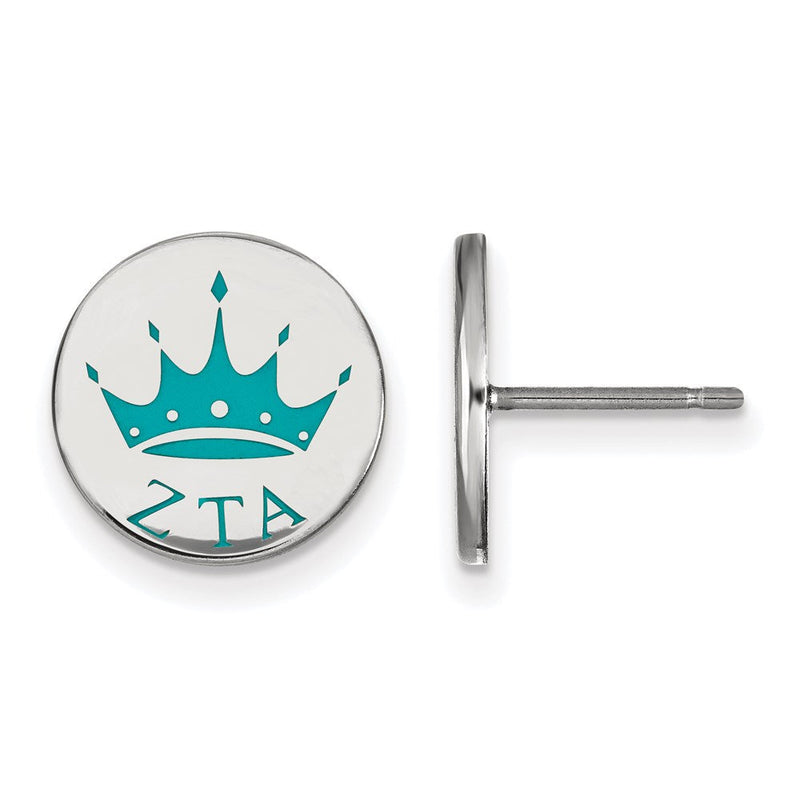 Sterlingsilber Rhodiniert Logoart Zeta Tau Alpha Sorority Symbol Farbe Emaille Ohrstecker