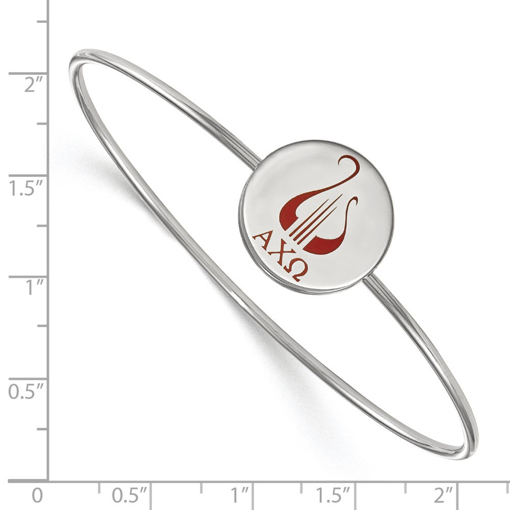 Sterlingsilber Rhodiniert Logoart Alpha Chi Omega Emailliert Schieber auf Armreif Armband