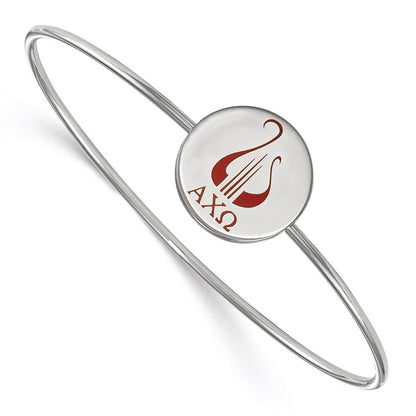 Sterlingsilber Rhodiniert Logoart Alpha Chi Omega Emailliert Schieber auf Armreif Armband