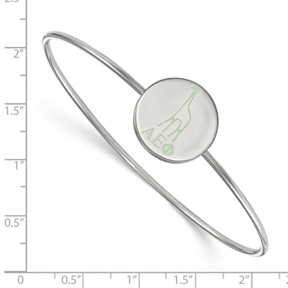 Sterlingsilber S. Rhodiniert Logoart Alpha Epsilon Phi Emailliert Schieber auf Armreif Armband