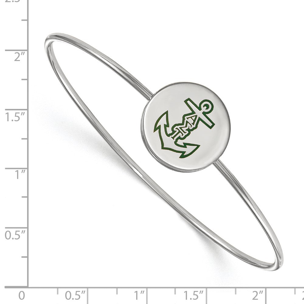 Sterlingsilber Rhodiniert Logoart Alpha Sigma Tau Emailliert Schieber auf Armreif Armband