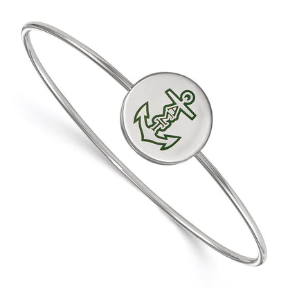 Sterlingsilber Rhodiniert Logoart Alpha Sigma Tau Emailliert Schieber auf Armreif Armband