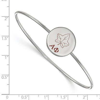 Sterlingsilber Rhodiniert Logoart Alpha Phi Emailliert Schieber auf Armreif Armband